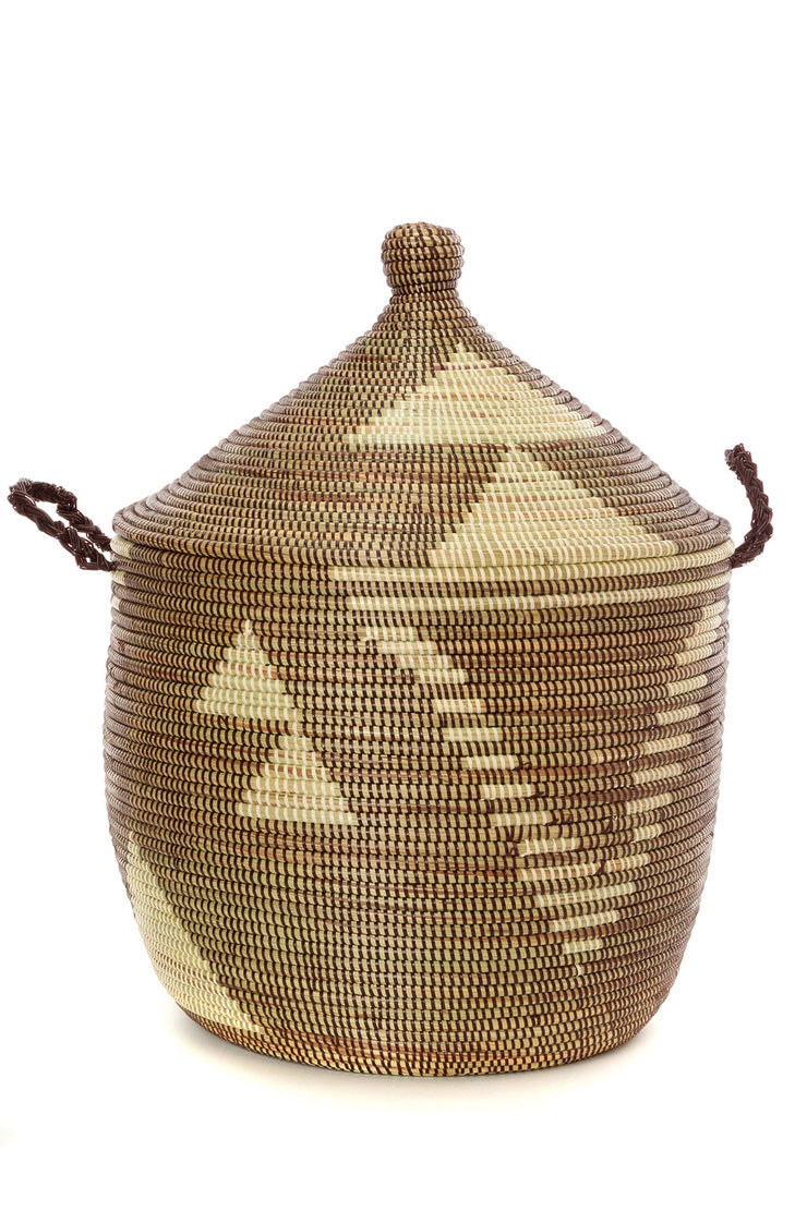 Brown and Cream Tribal Design Basket