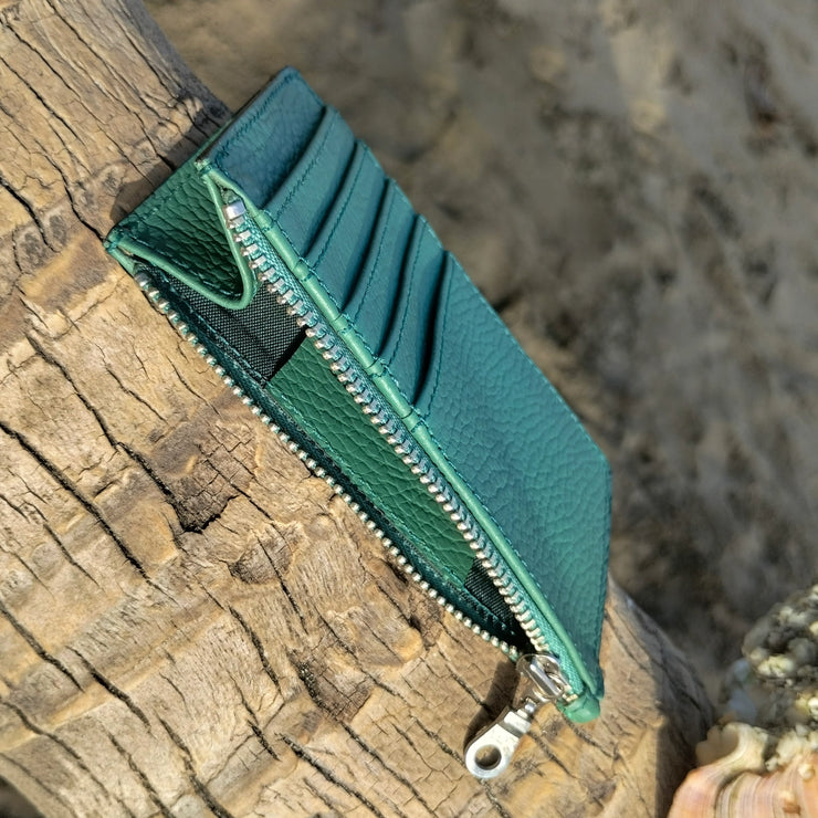 Leather Zipper Wallet - Forest Green - Mango + Main