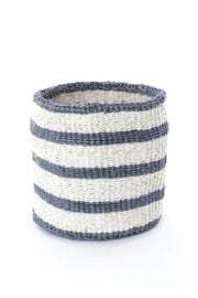 Dove Gray Striped Sisal Baskets - Mango + Main