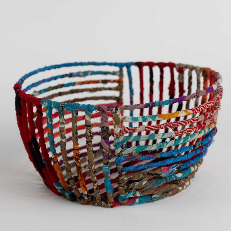 Recycled Sari Wire Basket