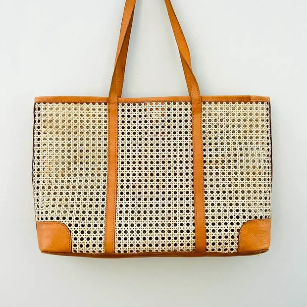 Summer Rattan Cane Oversized Tote