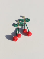 Beaded Cherry Earrings - Mango + Main