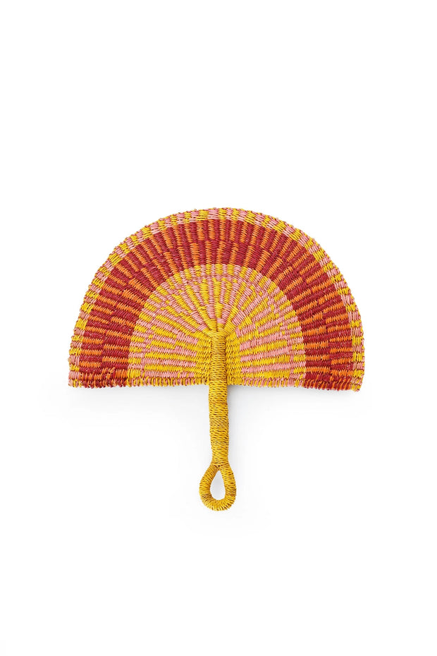 Assorted Elephant Grass Half-Moon Hand Fan - Mango + Main