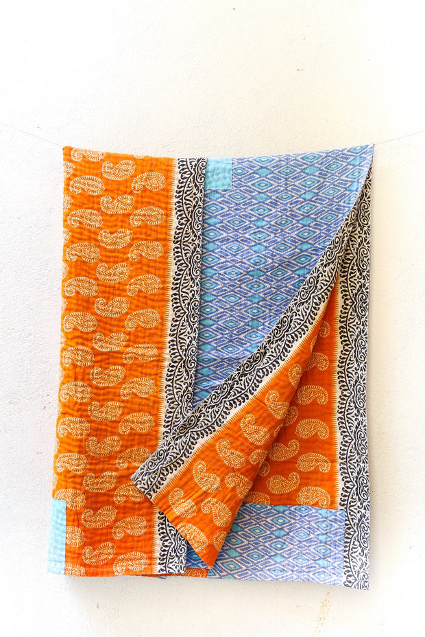 Kantha Throw Blanket - Mango + Main