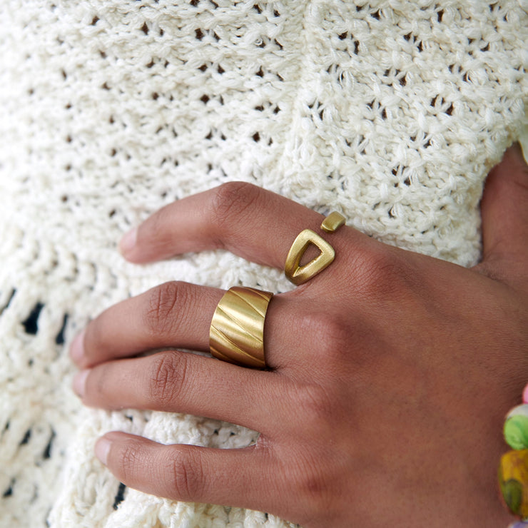 Open Triangle Wrap Ring - Gold