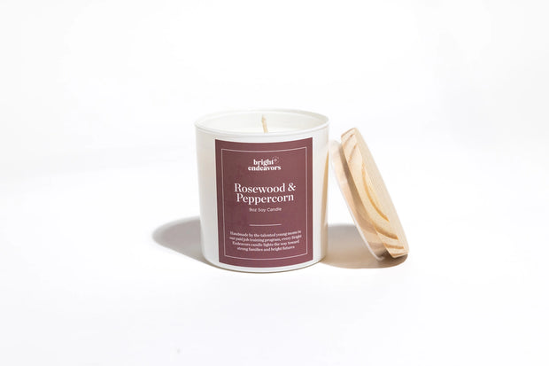 Rosewood & Peppercorn Candle - 9oz Glass - Mango + Main