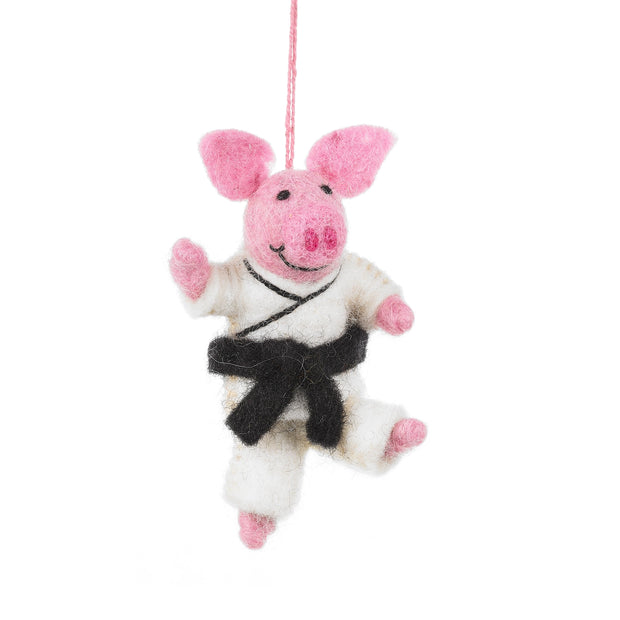 Pork Chop Karate Felt Ornament - Mango & Main