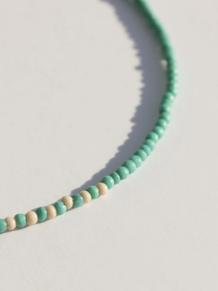 Asymmetrical Beaded Necklace - Turquoise Sand - Mango + Main