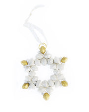 Stella Paper Bead Star Ornament - White - Mango & Main