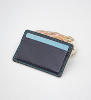 Leather Minimalist Card Holder Wallet - Deep Ocean