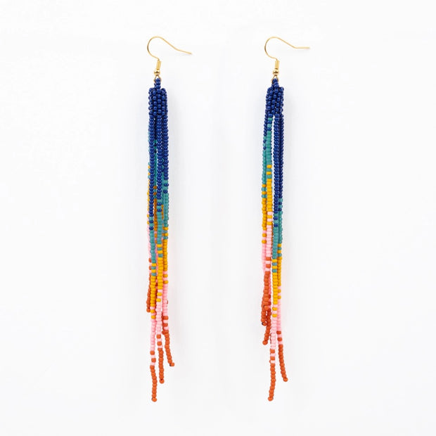 Ombre Fringe Duster Earrings - Deep Pop