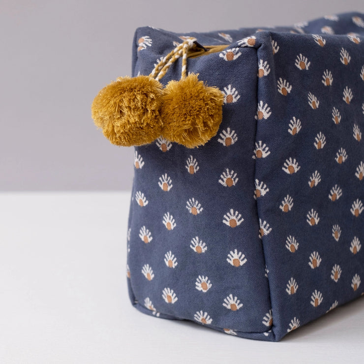 Block Print Toiletry Bag - Aja Navy