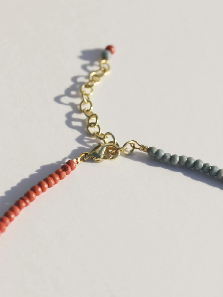 Asymmetrical Beaded Necklace - Ruby Sky - Mango + Main