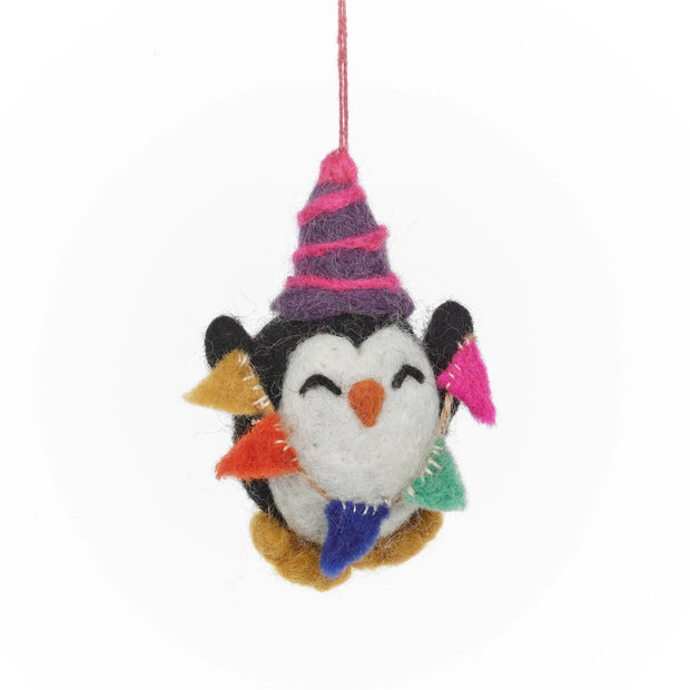 Party Penguin Felt Ornament - Mango & Main