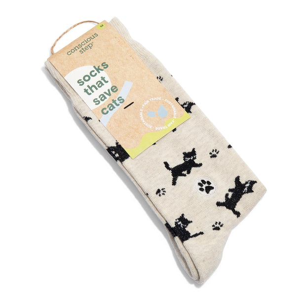 Socks That Save Cats - Beige - Mango + Main