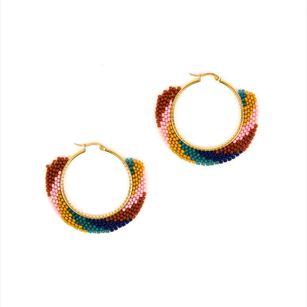 Swirl Hoop Earrings - Deep Pop - Mango + Main