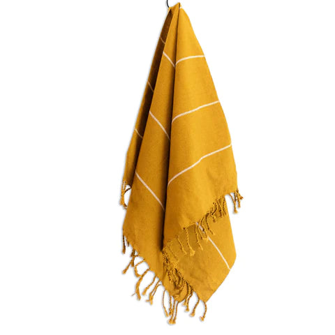 Oversized Woven Hand Towel - Mustard