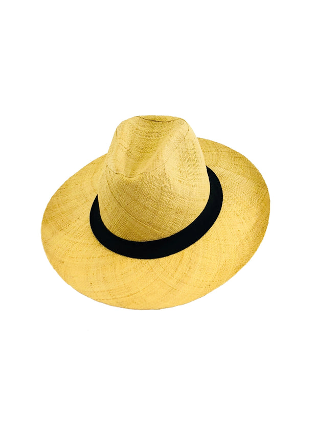 Panama Hat- Natural with Black Stripe