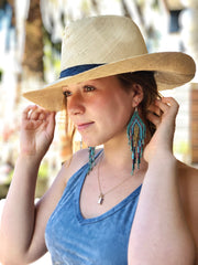 Panama Hat- Natural with Black Stripe