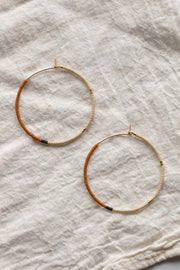 Mala Hoop Earrings - Rust