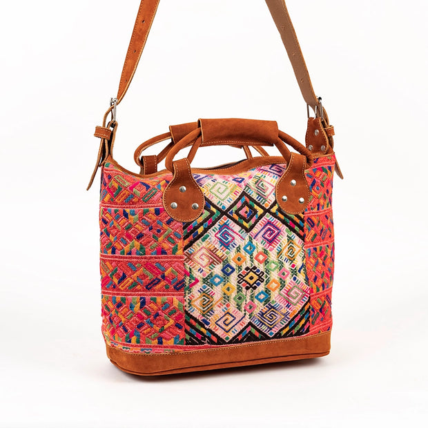 Huipil and Leather Day Bag