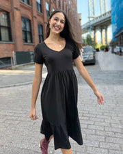 Jayde Tiered Dress in Black - Mango + Main