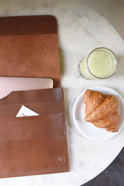 Leather Laptop Sleeve - Cognac