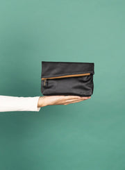 Asymmetric Makeup Bag - Black