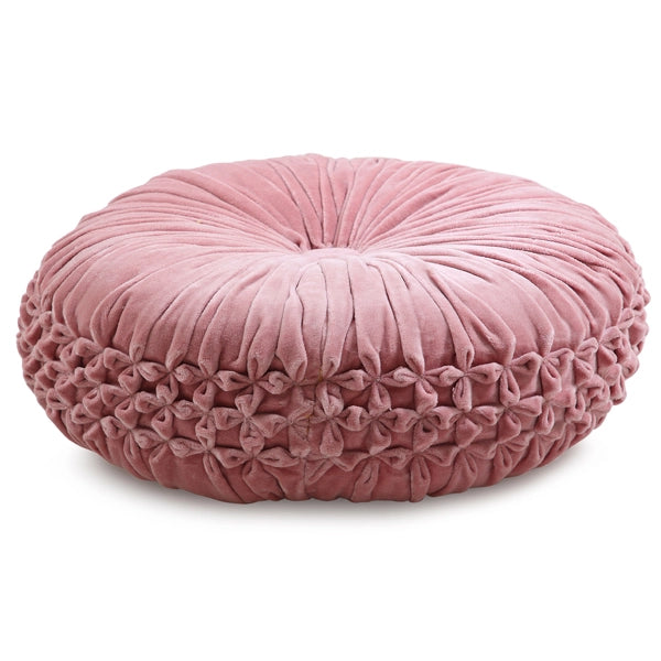 Velvet Round Handmade Pillow - Blush Pink