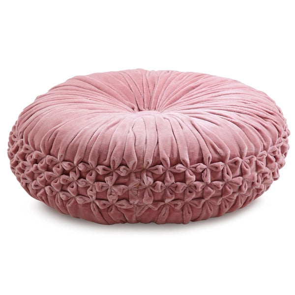 Velvet Round Handmade Pillow - Blush Pink - Mango + Main