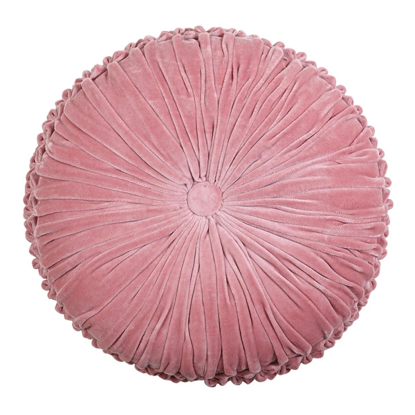 Velvet Round Handmade Pillow - Blush Pink - Mango + Main