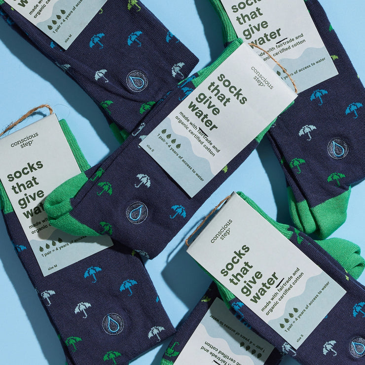 Socks That Give Water - Navy Umbrellas