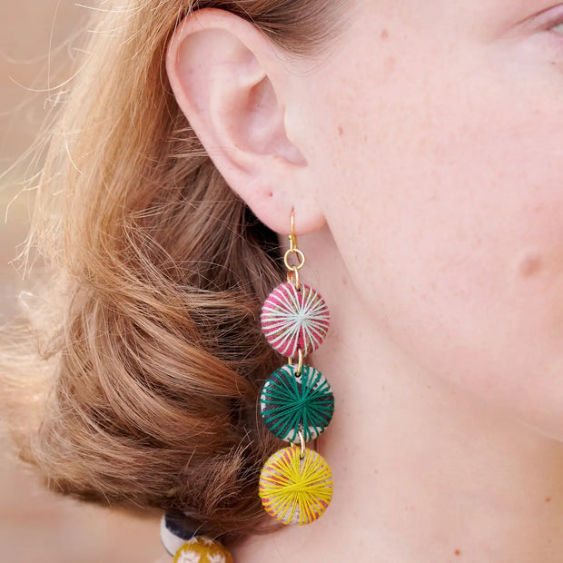Kantha Threadburst Trio Earrings