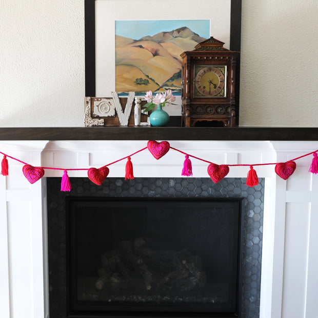 Wool Valentine Hearts Garland