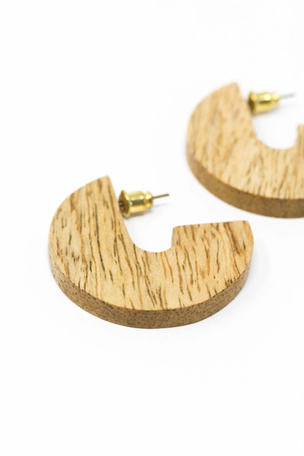 Wood Disc Earrings