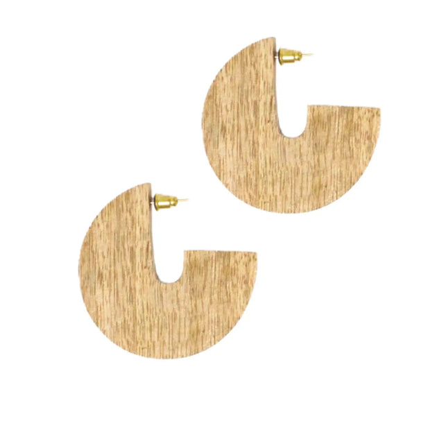Wood Disc Earrings