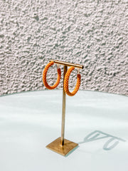 Beaded Gold Hoop Earrings