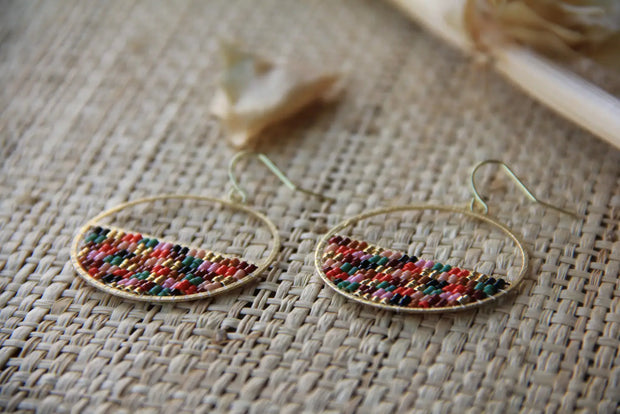 Beaded Handwoven Patchwork Circle (Sweet Escape)