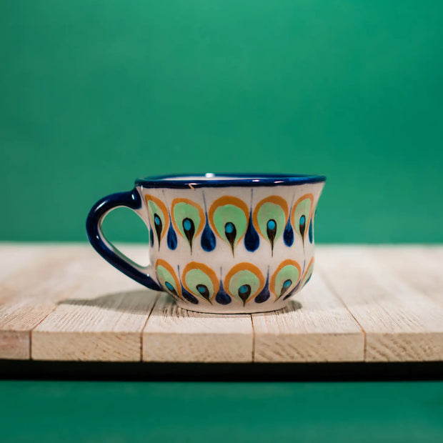 Polish Pottery - Large Latte/Soup Cups - Peacock - The Polish Pottery Outlet