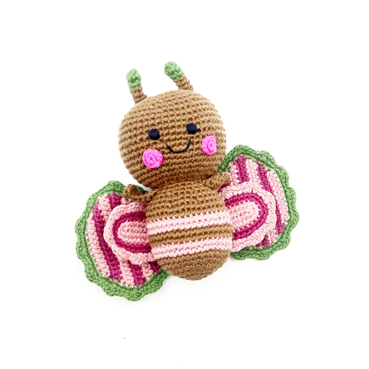 Hand Knitted Butterfly Rattle