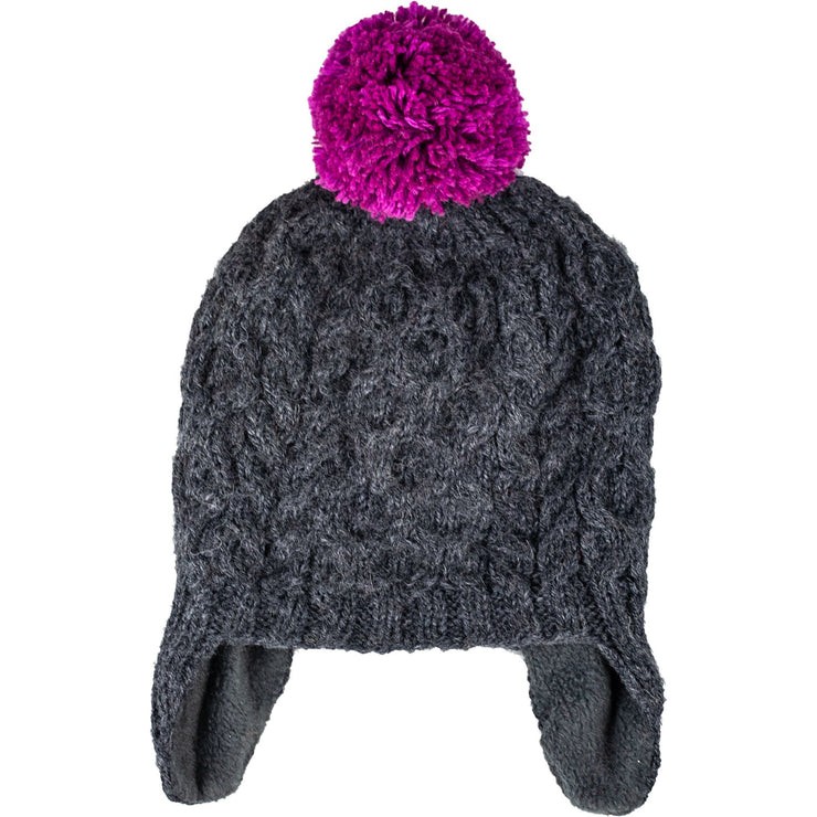 Kids Cable Pom Hat