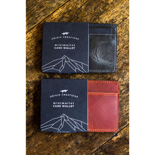 Leather Minimalist Card Holder Wallet - Black