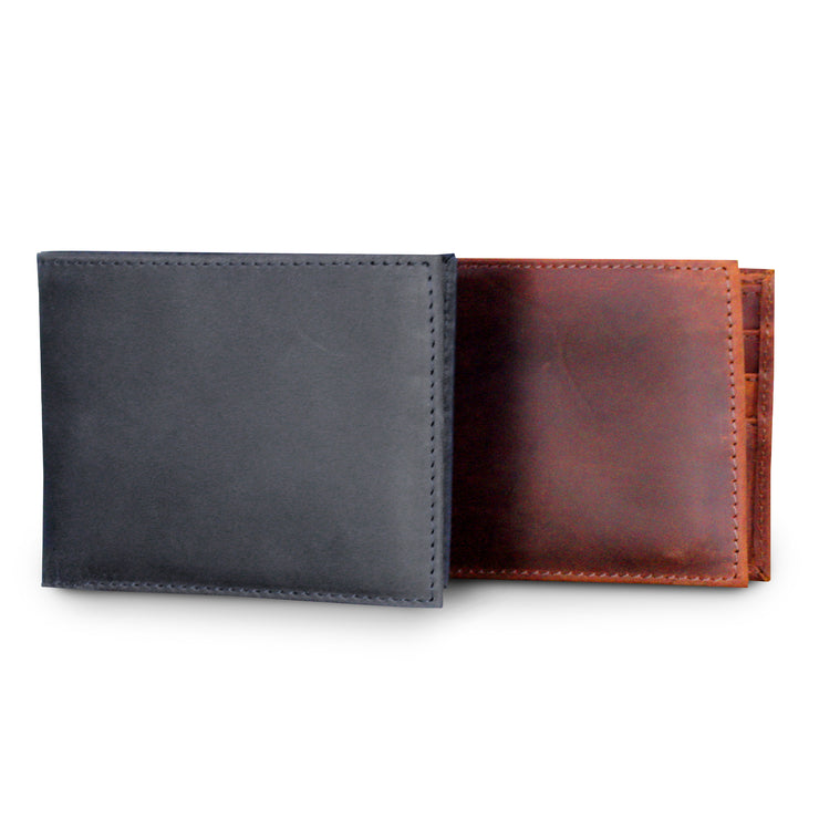 Full Grain Leather Hand-Worked Wallet- Brown - Mango + Main