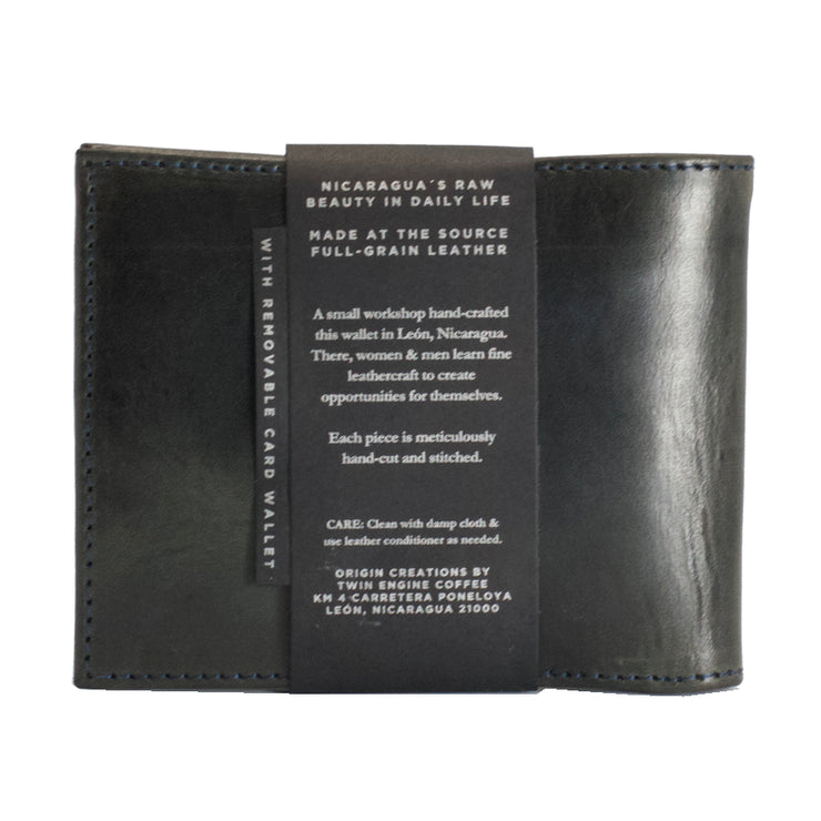 Full Grain Leather Hand-Worked Wallet- Brown - Mango + Main