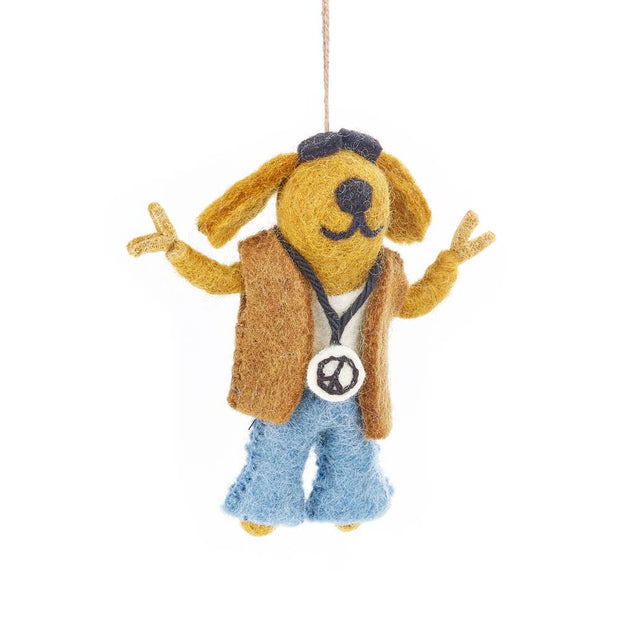 Peace Dude Dog Felt Ornament - Mango + Main