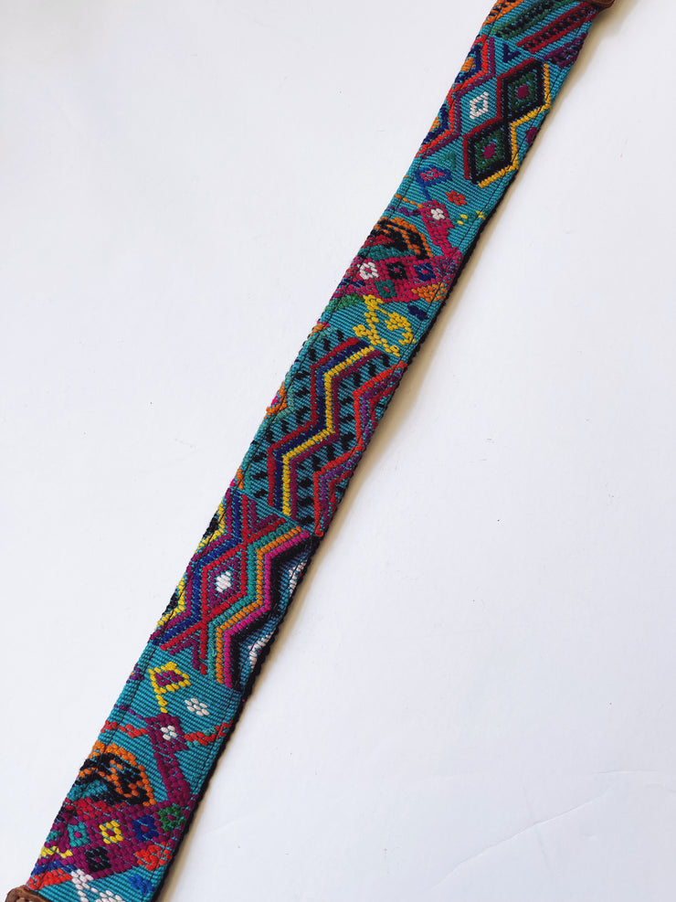 Blue Huipil & Leather Strap