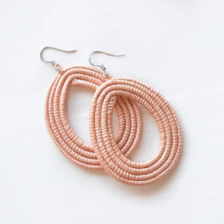 Woven Loop Earrings- Blush - Mango + Main