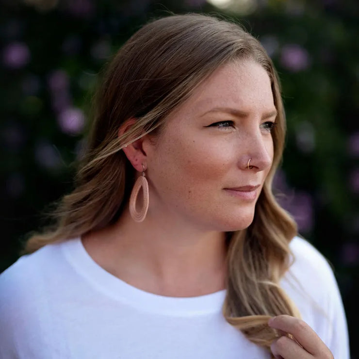 Woven Loop Earrings- Blush - Mango + Main