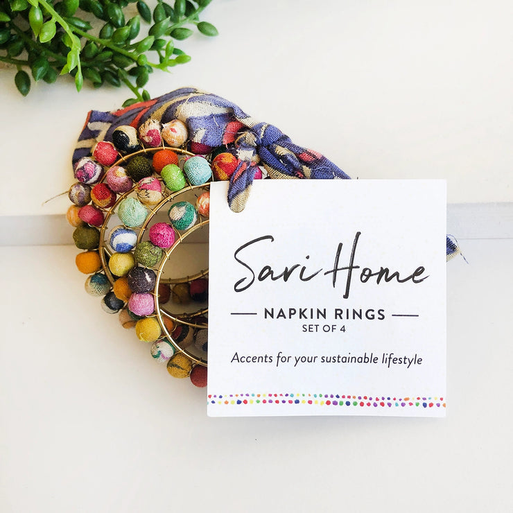 Sari Napkin Rings - Set of 4