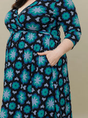 Callie Long Sleeve Wrap Dress - Mod Tea